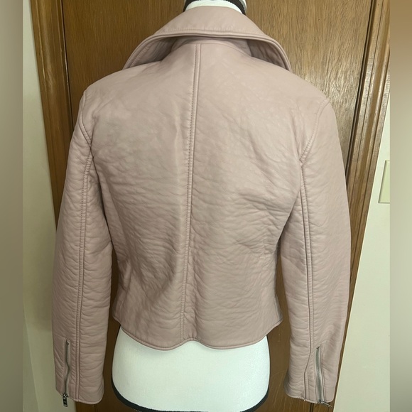 Abercrombie & Fitch Light Pink Leather Jacket - Picture 4 of 4